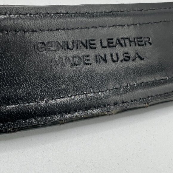 Carlisle Vintage Mock Crocodile Brown Leather Covered Buckle Wide Waist Belt LG - Picture 7 of 9